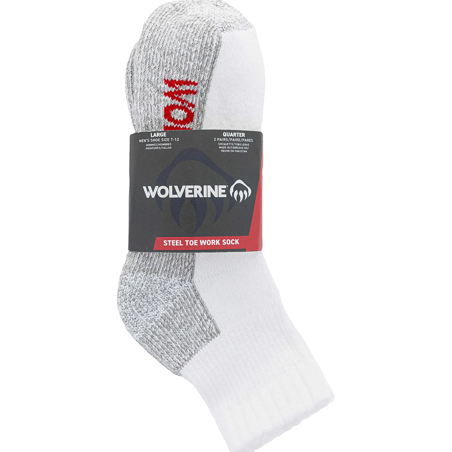 2-PK Steel-Toe Cotton Quarter Sock